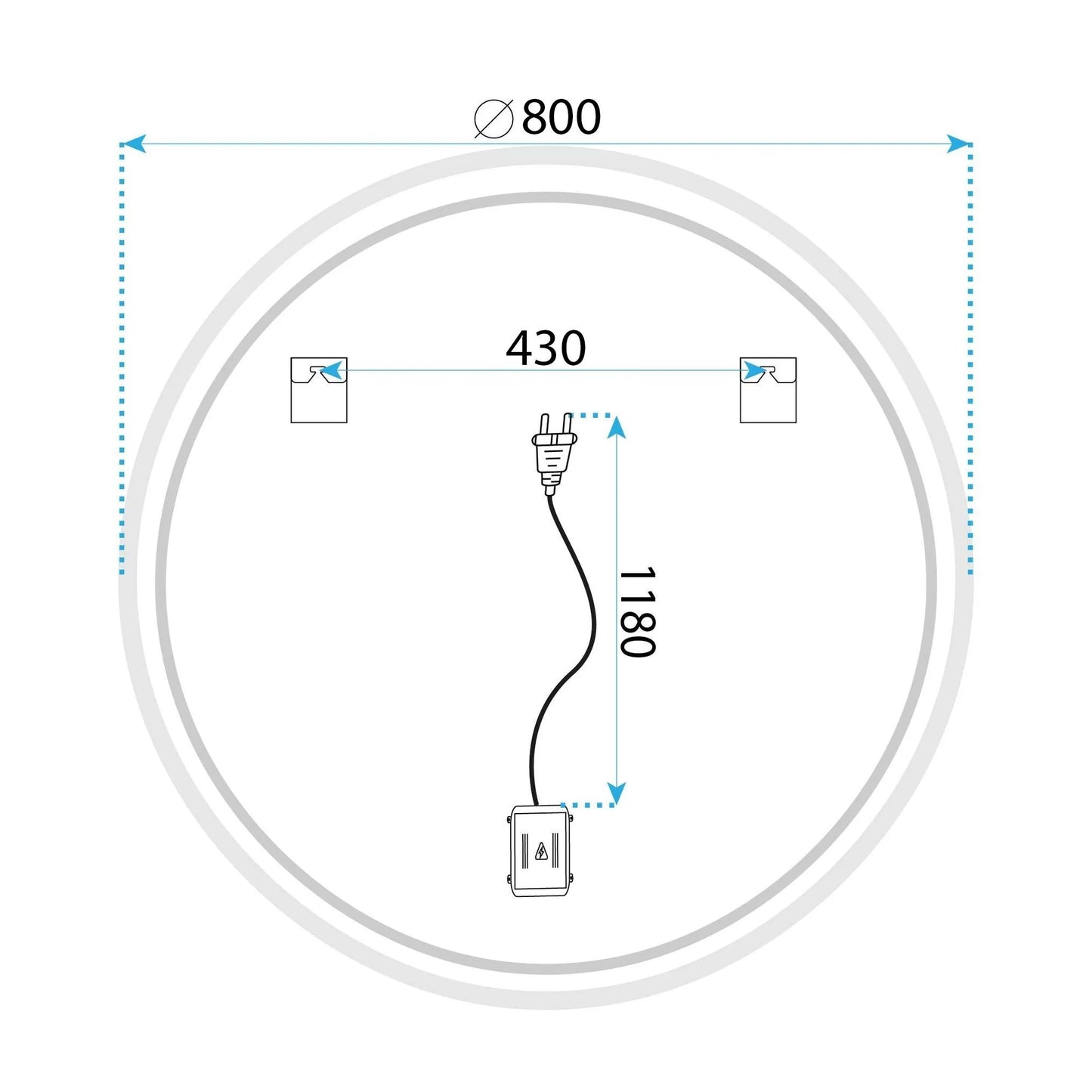 Oglindă LED SOFT 80  9