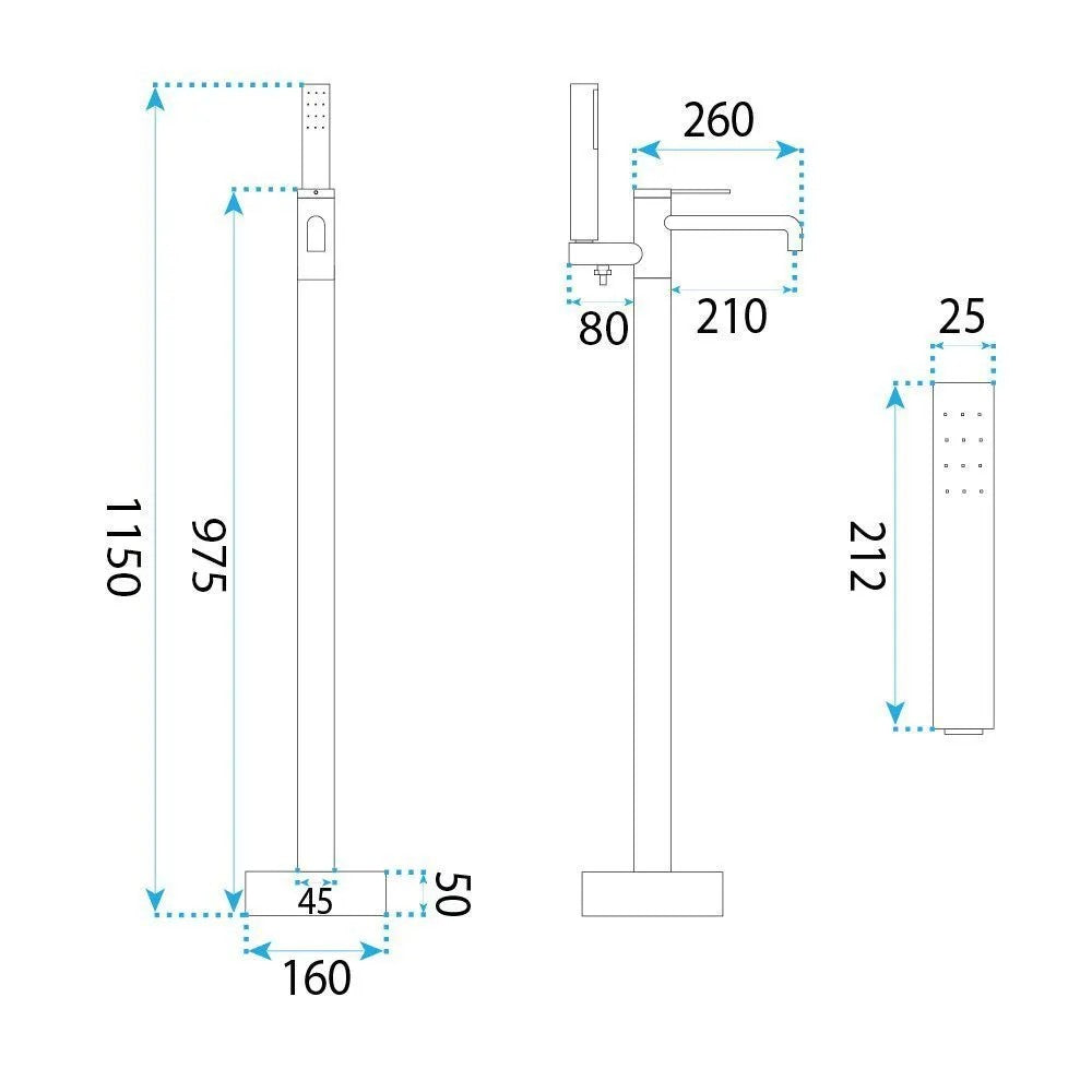 Baterie De Podea Rea Venti Brush Copper 9