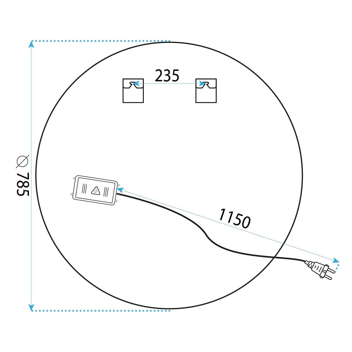 Oglindă LED 80cm BAS 9