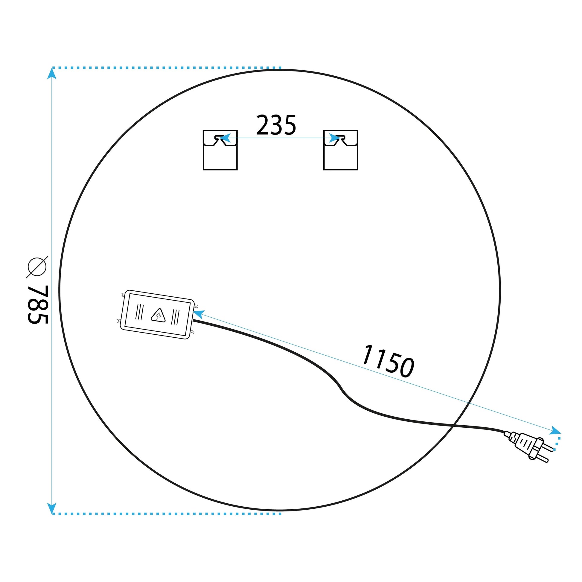 Oglindă LED 80cm BAS 9