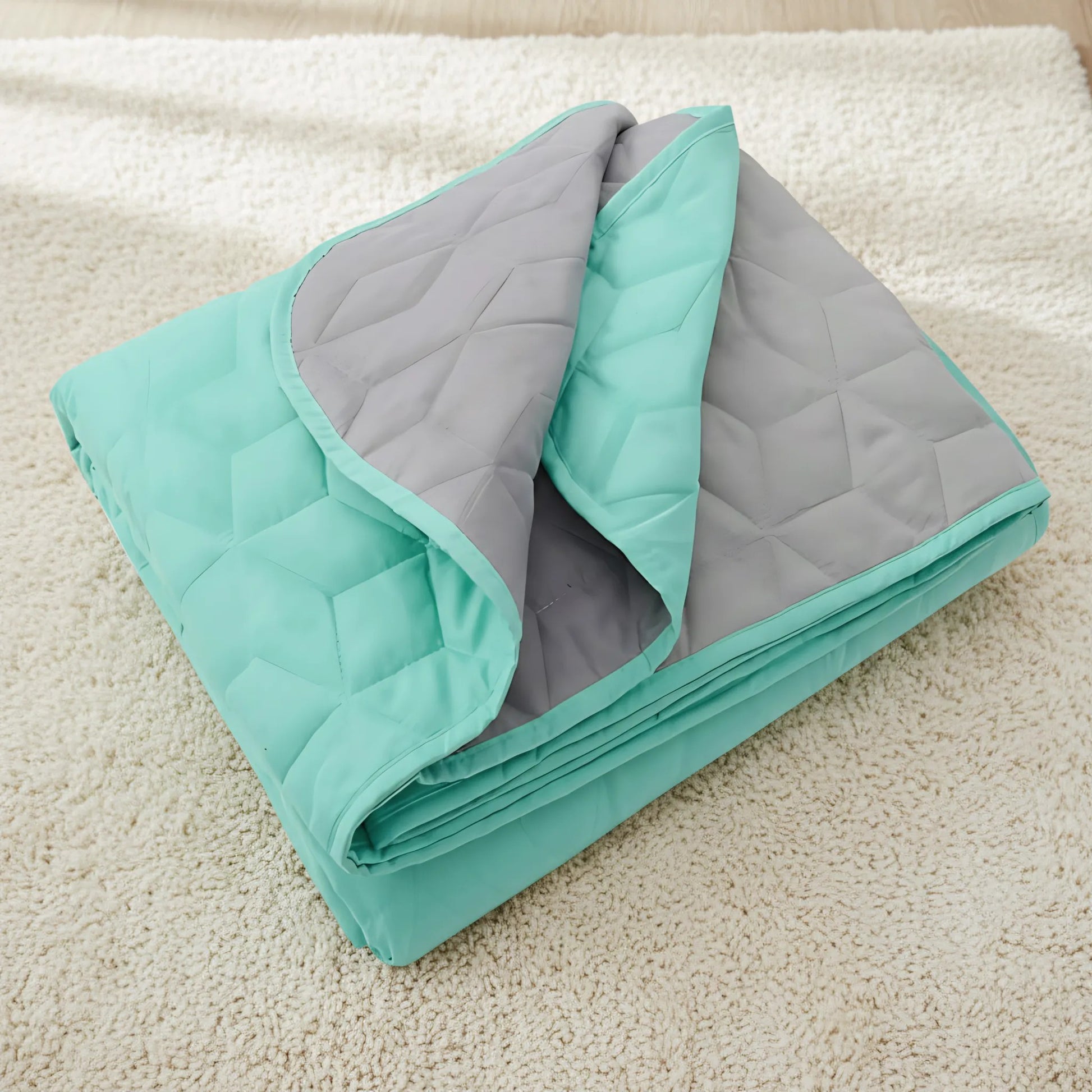 Cuvertura Cu Doua Fete Matlasata Diamante Mint / L.Grey 200x220 9