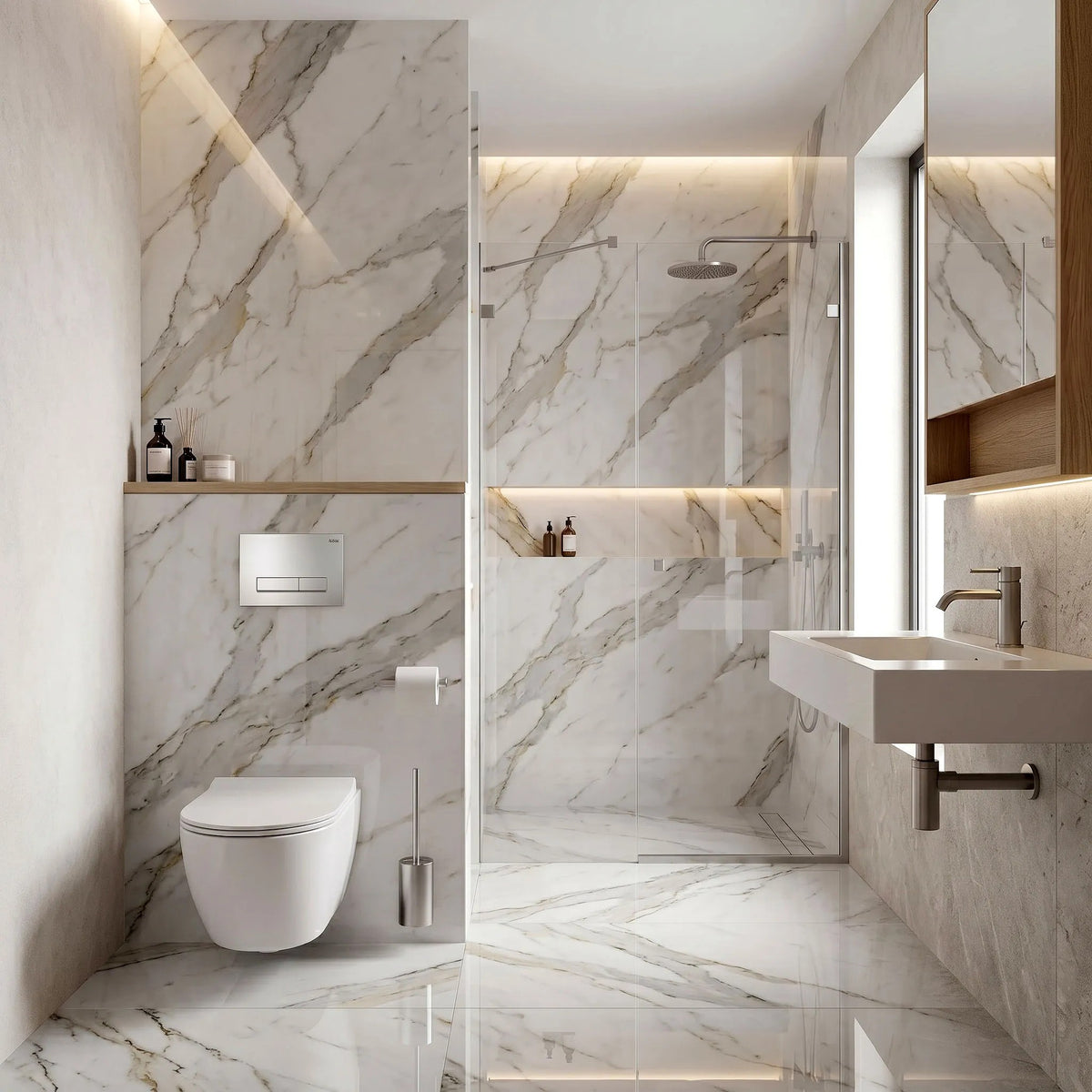 Cadru WC Încastrat Rea Cu Buton HD Satin 9