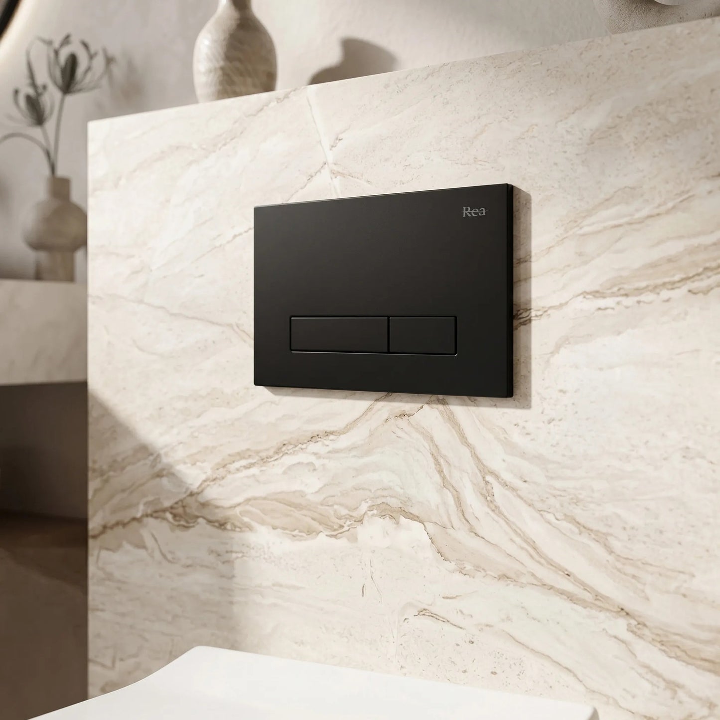 Cadru WC Încastrat Rea Cu Buton HD Black 9