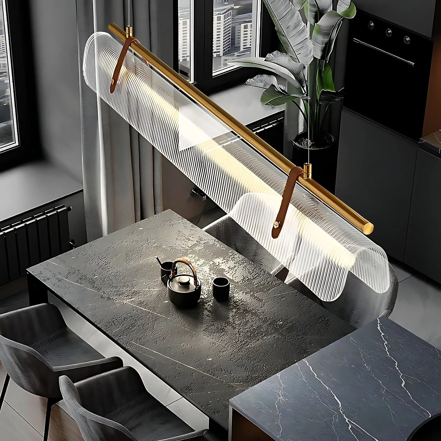 lampă suspendată LED APP1796-CP Brush Gold  9