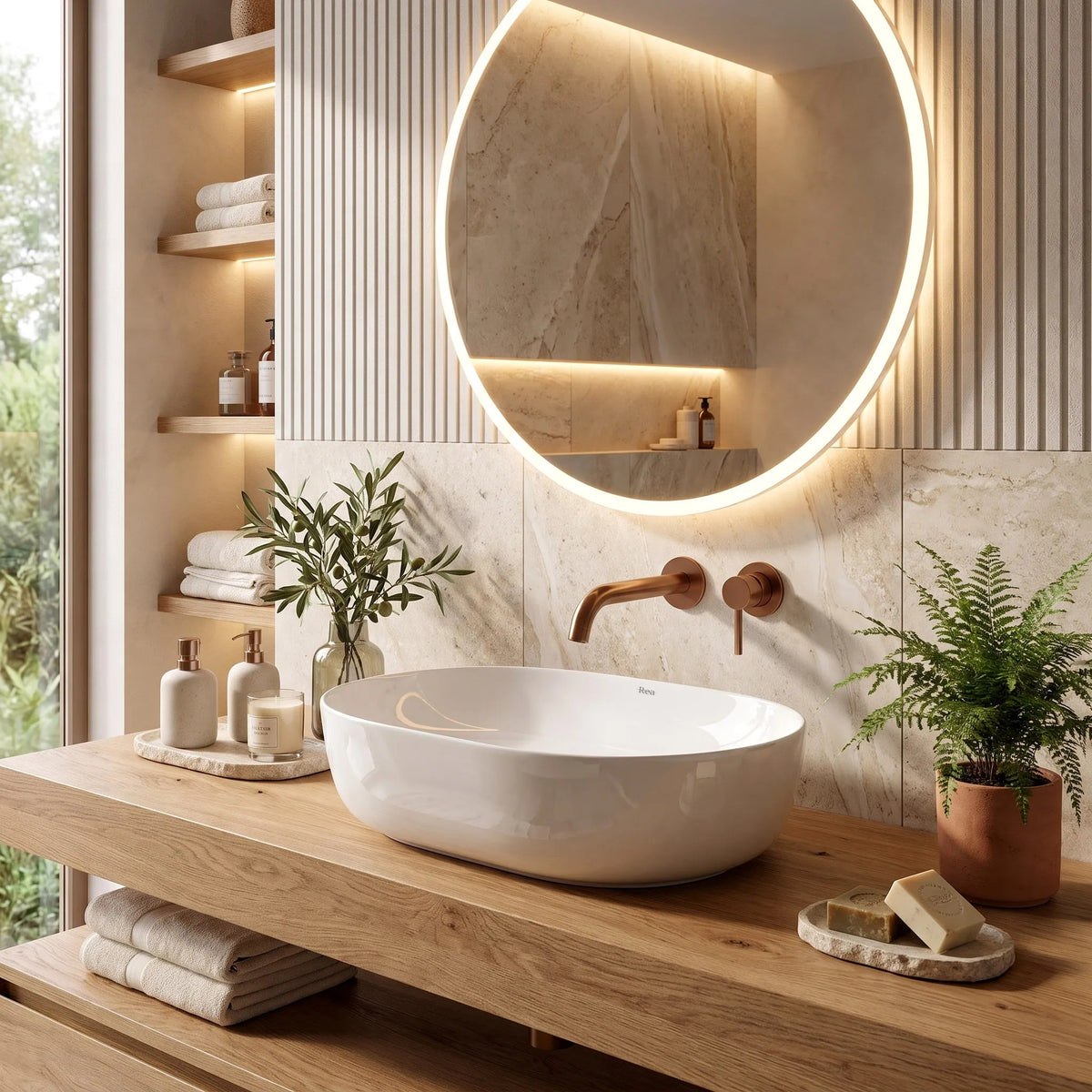 Lavoar Ceramic Pentru Blat CLEO 50 Alb - REA 9