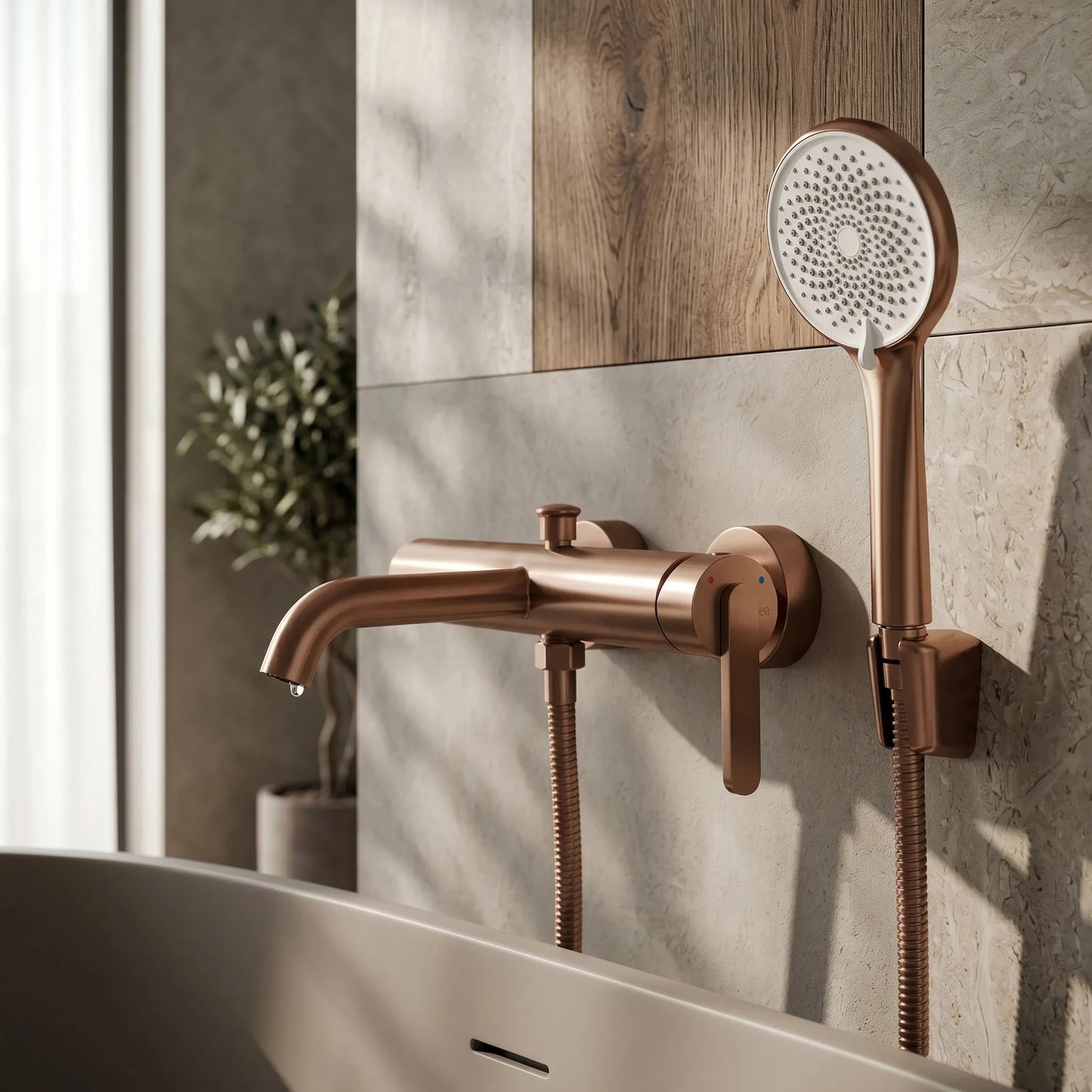 Baterie Pentru Cadă REA Ontario Side Brush Copper 9