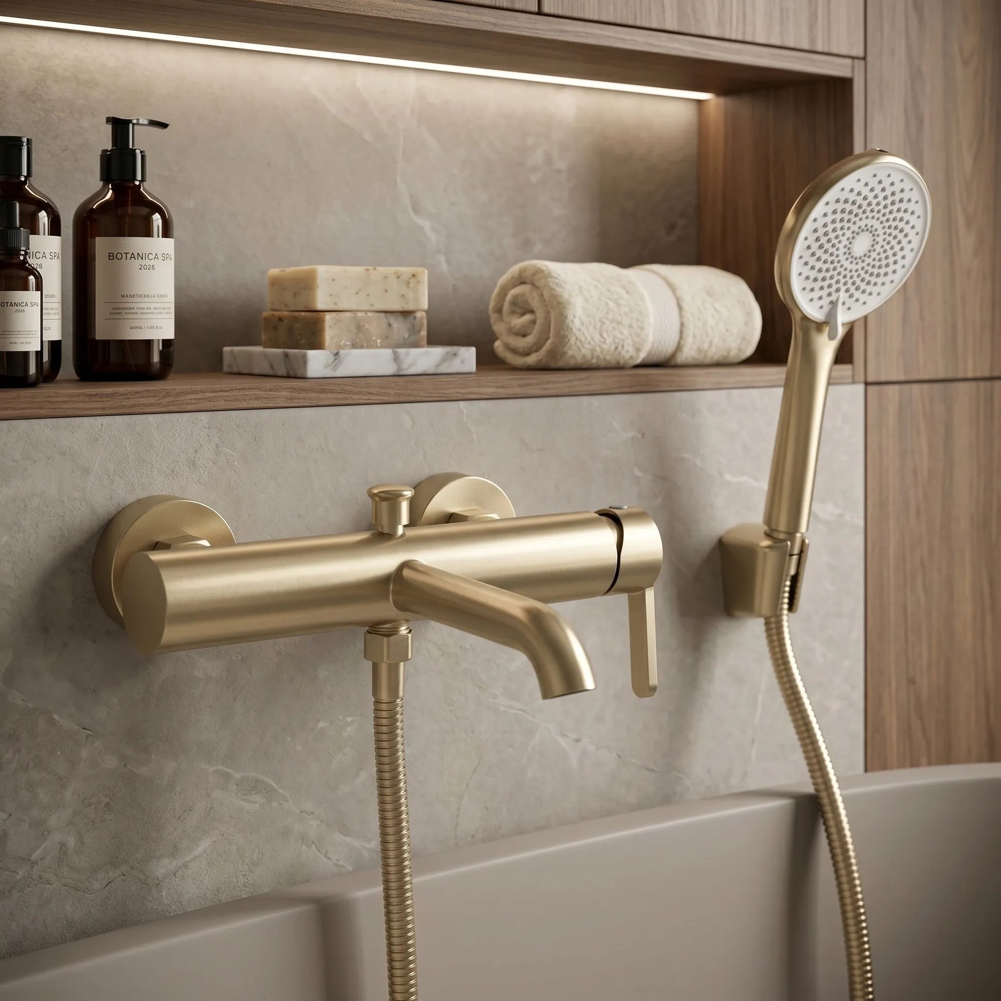 Baterie Pentru Cadă REA Ontario Side Brush Gold 9