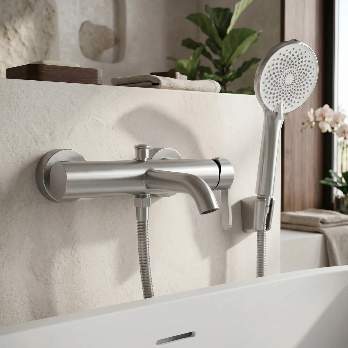 Baterie Pentru Cadă REA Ontario Side Brush Nickel 9