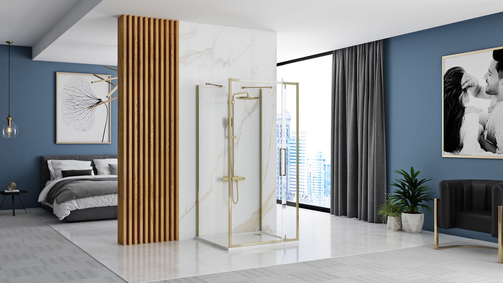 Cabina de dus De colt Rapid Swing Usa:100 x Perete:80 3