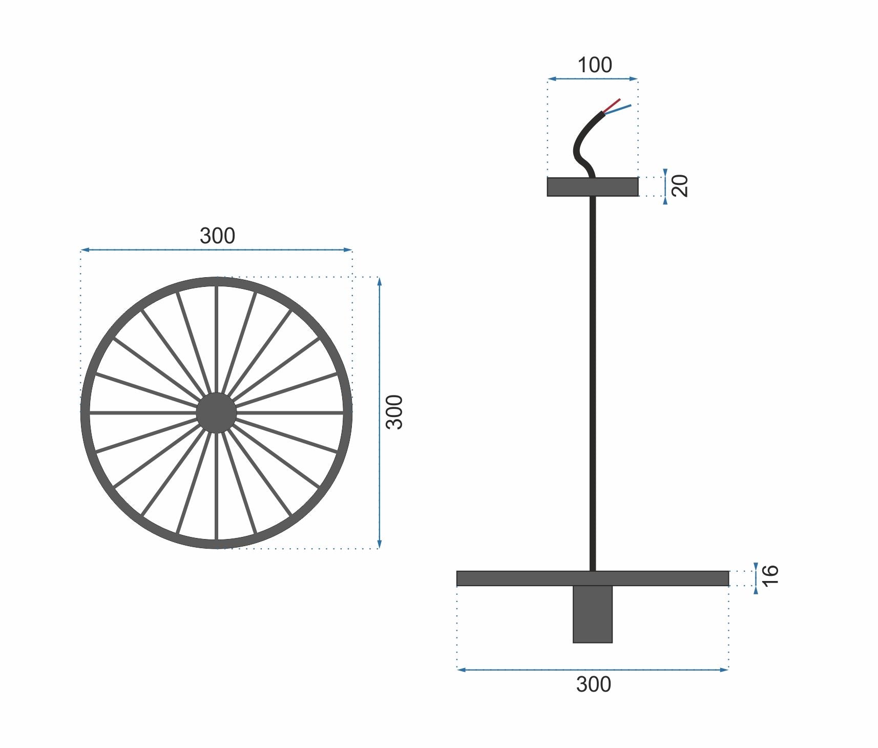 Lampă de tavan suspendată Retro Circle Loft APP212-1CP 6