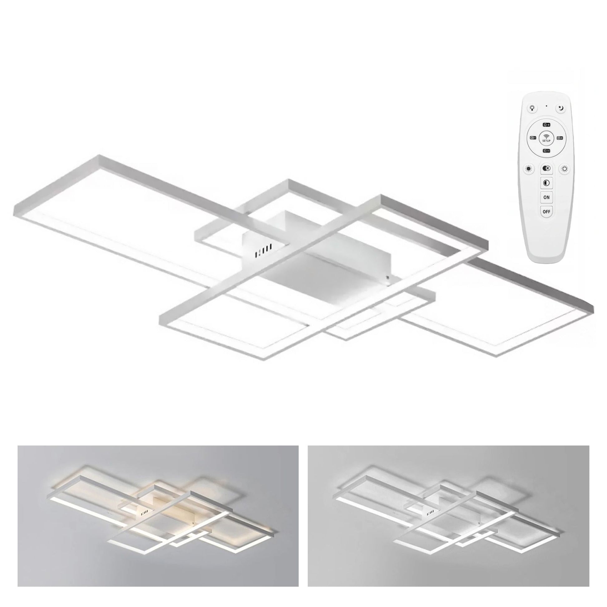 Plafoniera moderna LED + TELECOMANDA WHITE APP660 2