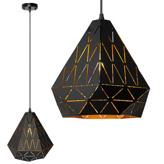 LAMPA TRIANGULARĂ GEOMETRICĂ NEAGRA APP252-1CP  1