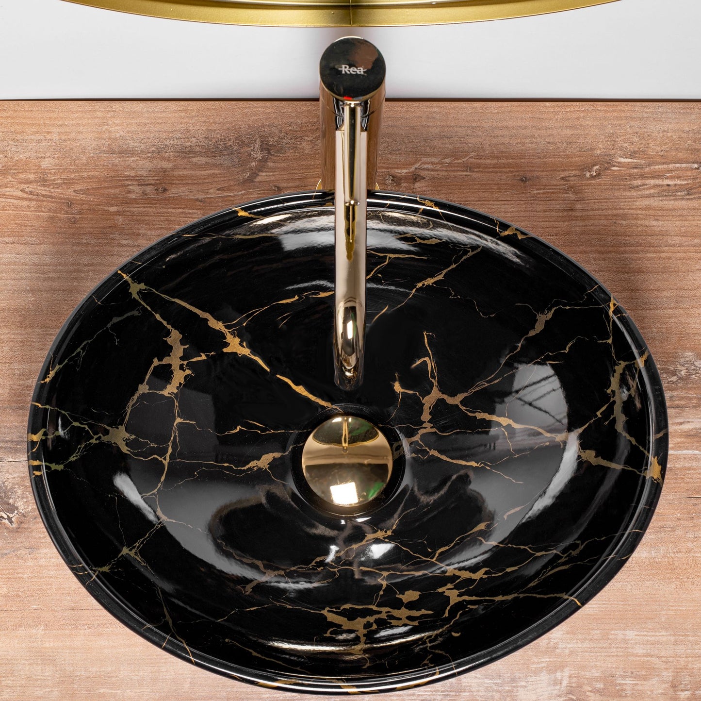 Lavoar pe blat Rea Sofia Black Marble 3