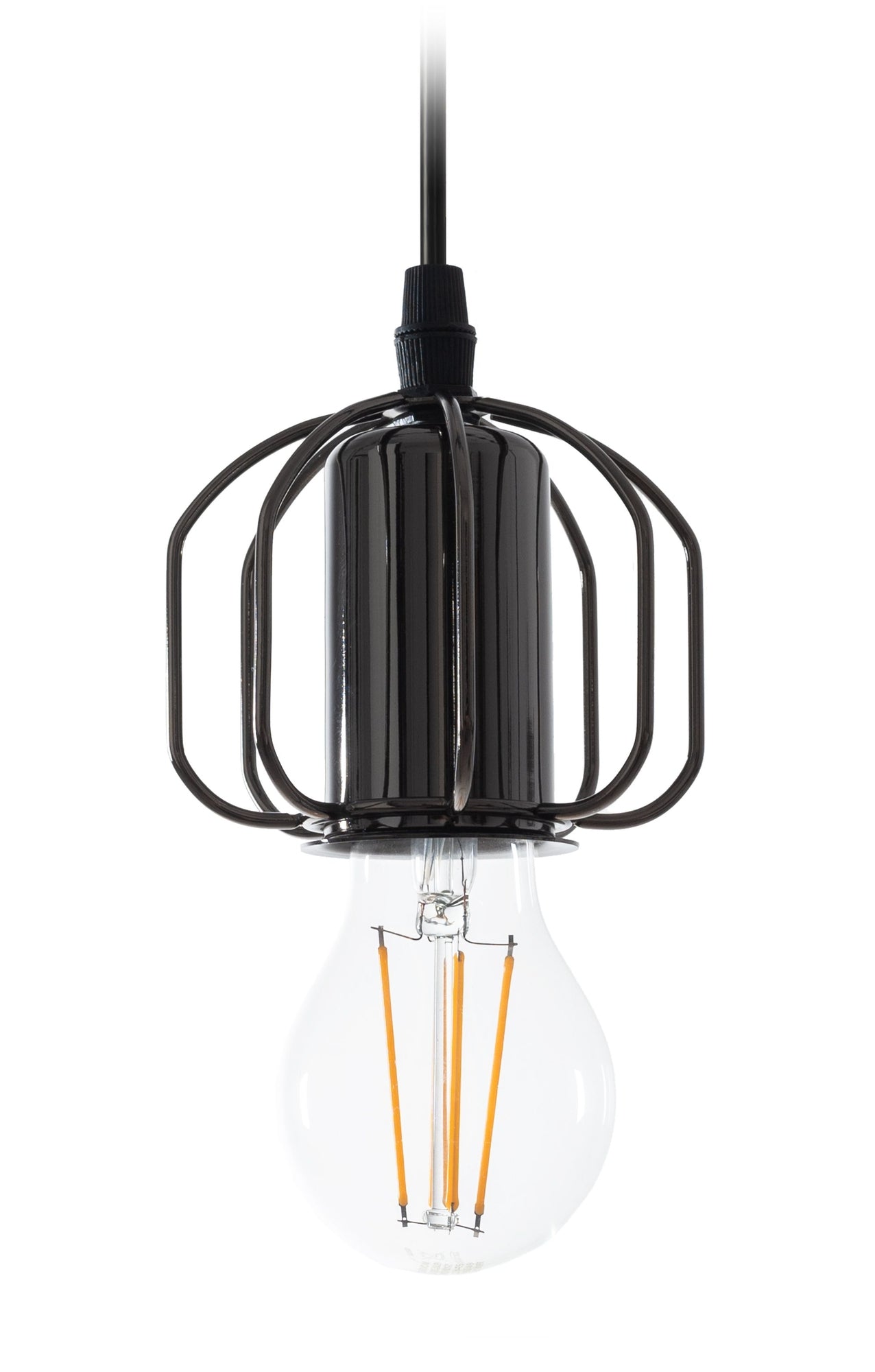 Lampă De Plafon Suspendată Lucioasa Neagra Strălucitoare APP595-1CP  9
