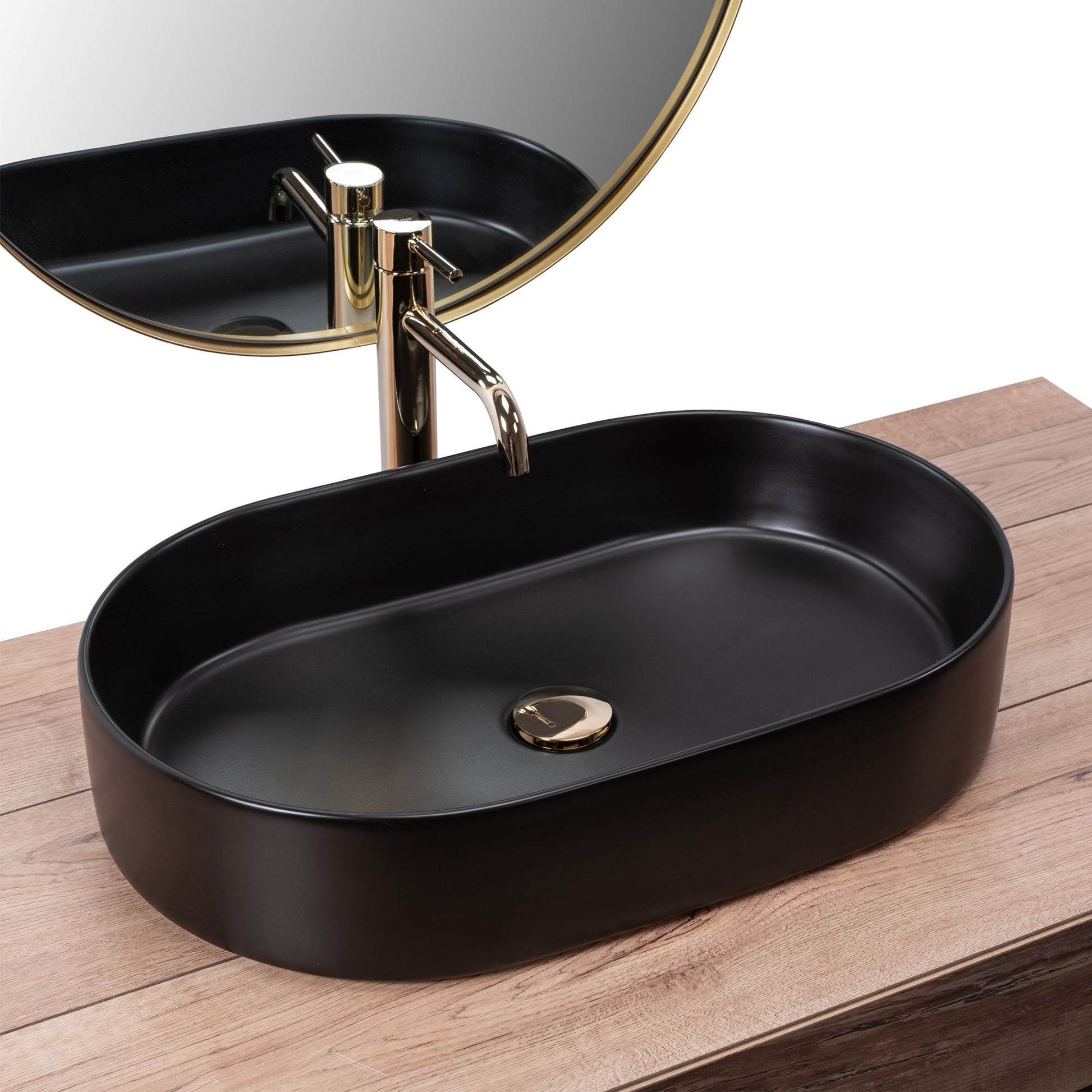 Lavoar ceramic pentru blat Rea Nadia Black Matt 2