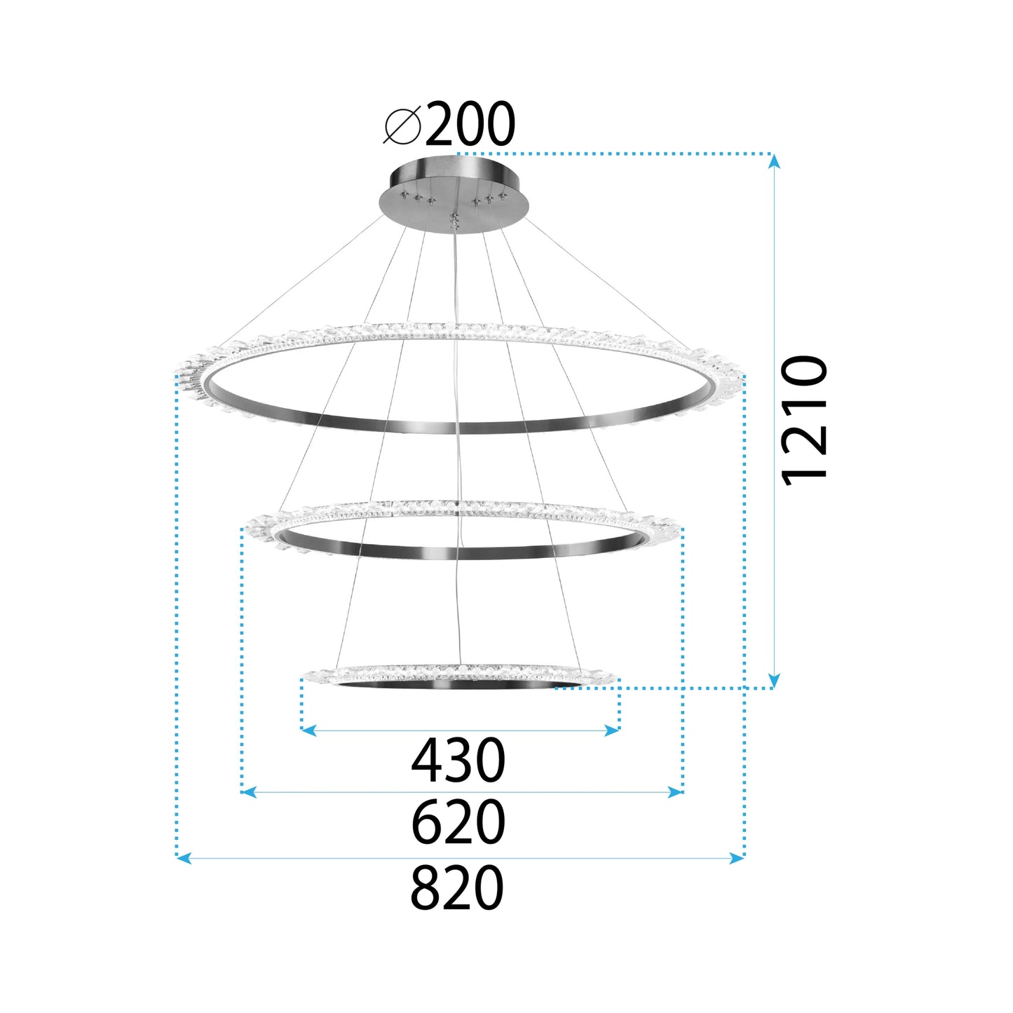Lustra Tavan Led Cristal APP1609-3C Gold  6