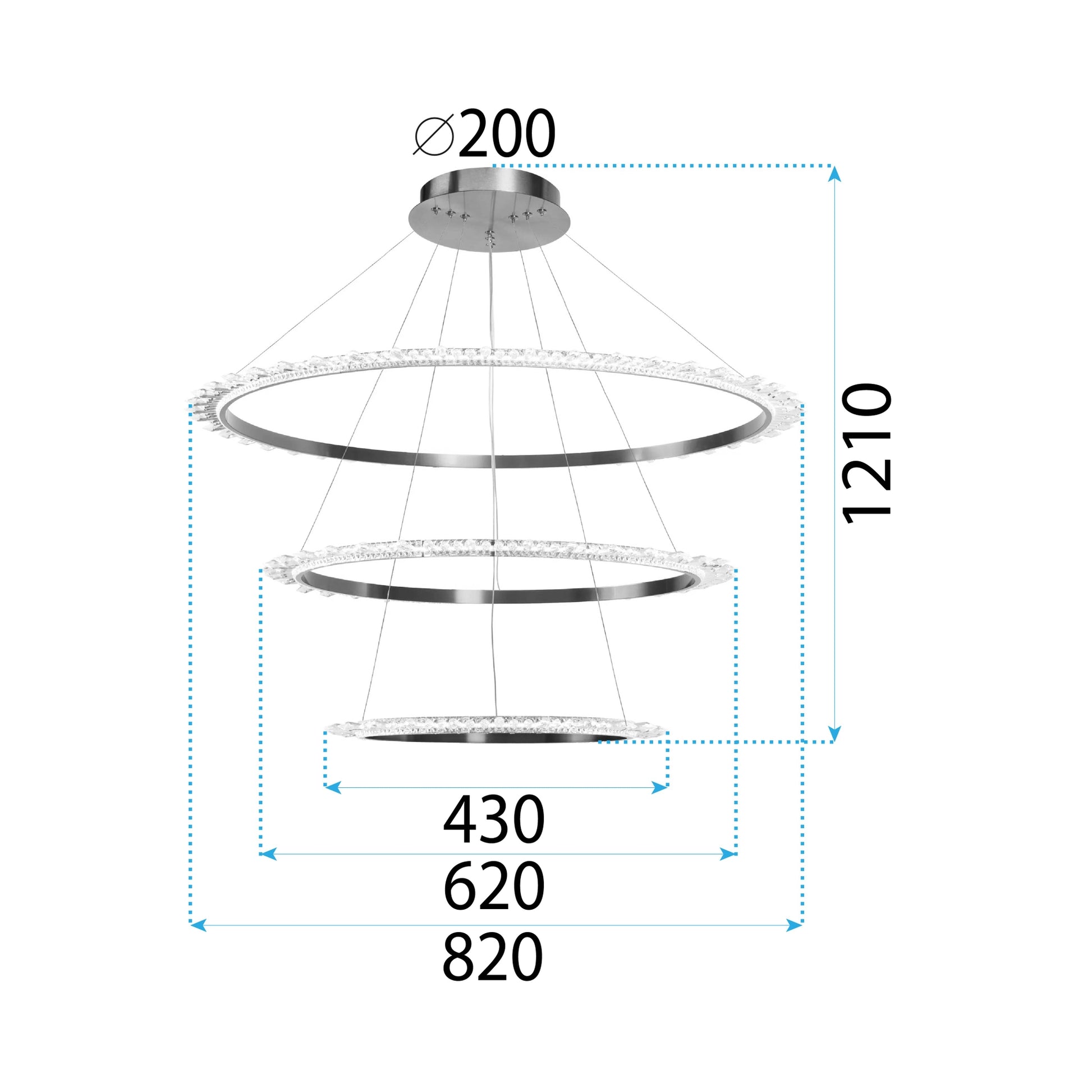 Lustra Tavan Led Cristal APP1609-3C Gold  6