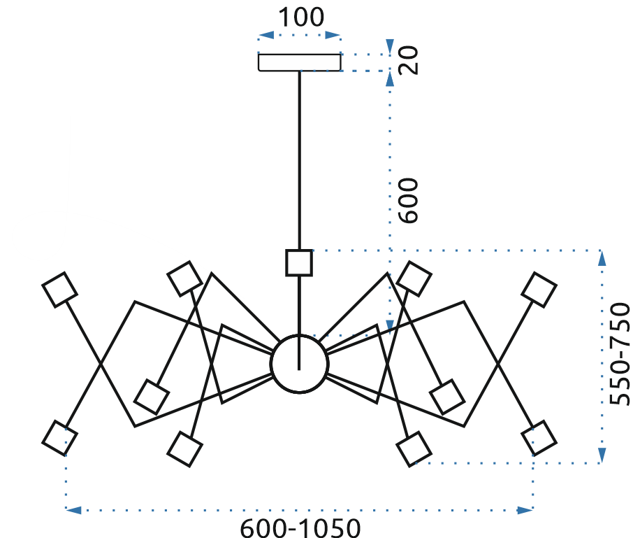 Lustra de tavan suspendată APP258-12C  8