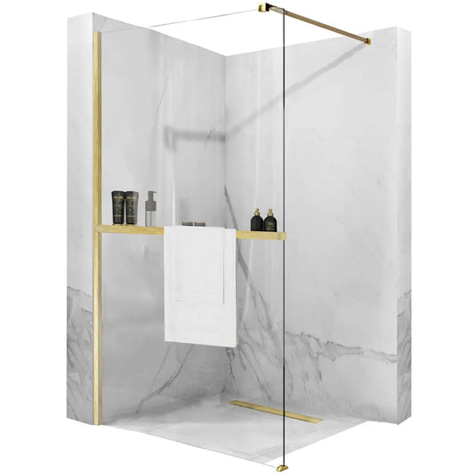 Panou de duș Rea Aero GoldBrush N 100 Walk In + EVO 1