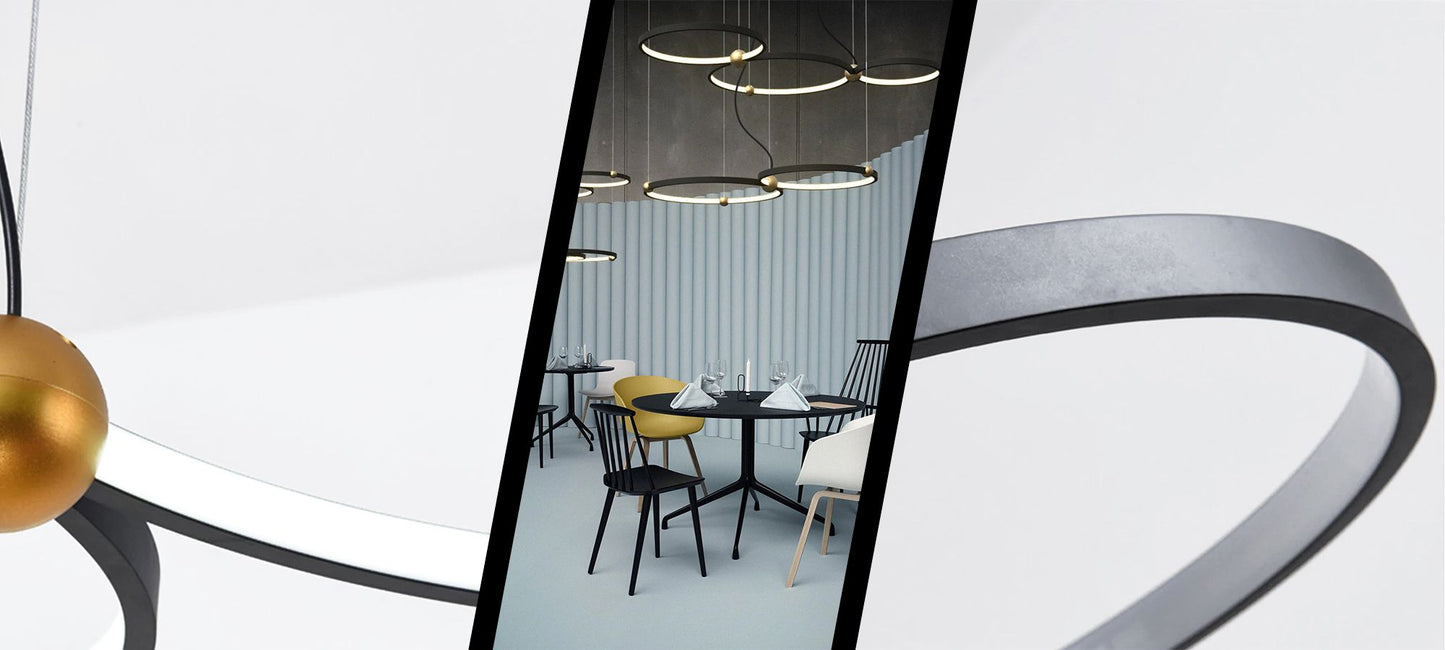 Lampă LED cu inel negru 3 + telecomandă APP752-30-40-50  9