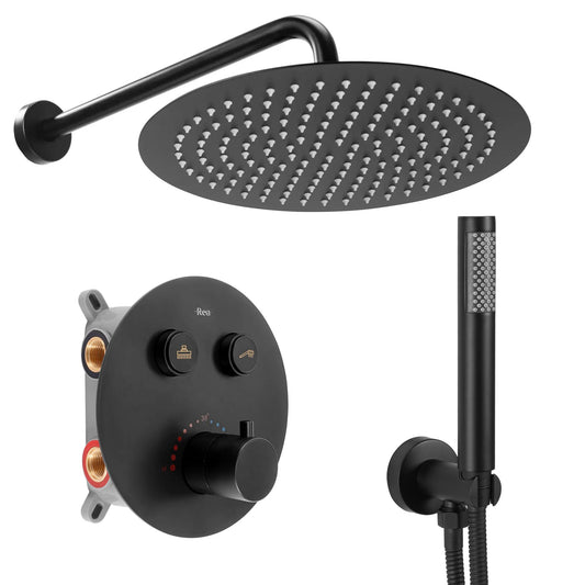 Set de duș incastrat Rea LUNGO Black Matt BOX  1