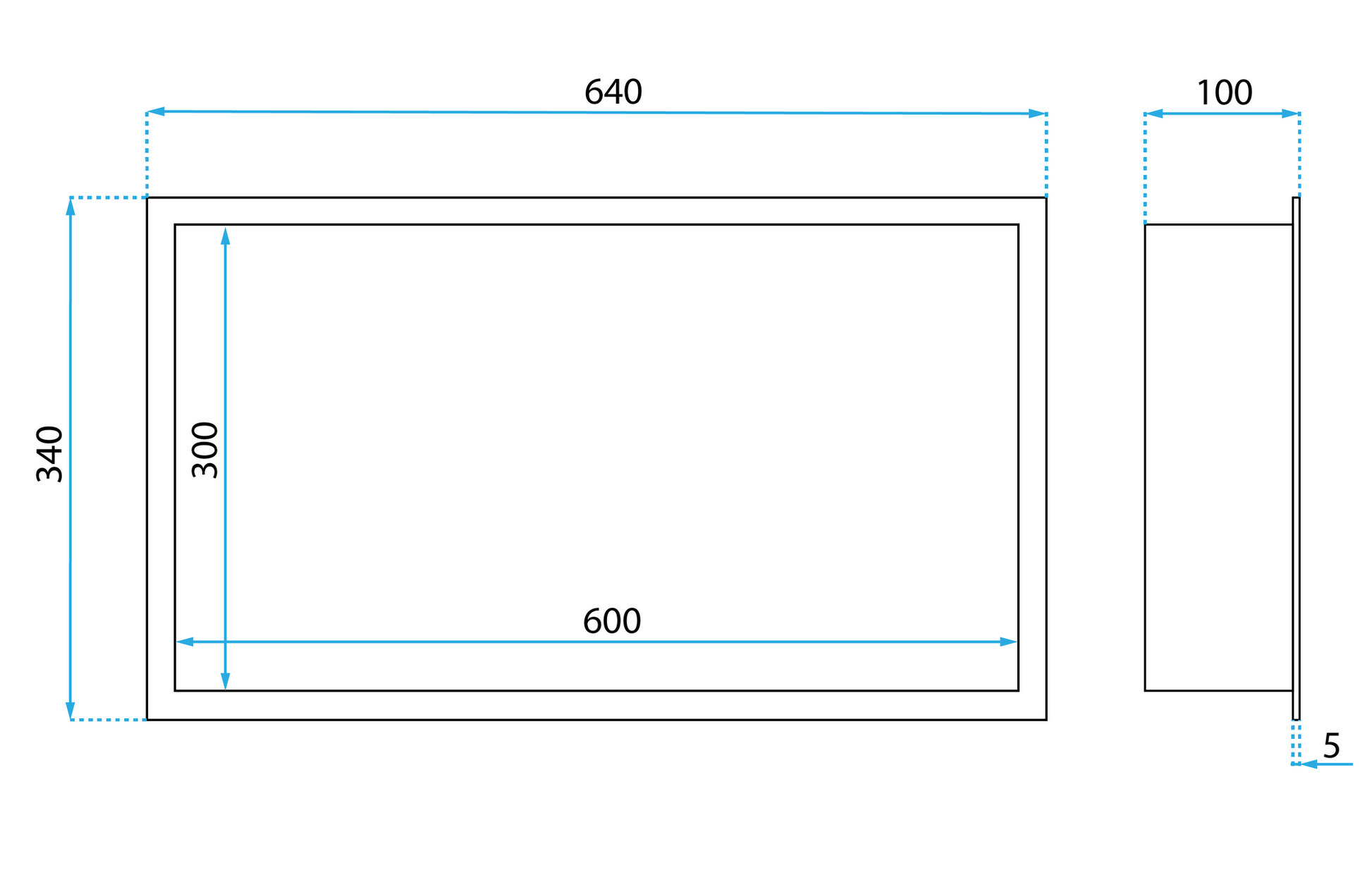 Raft Baie Incastrat Perete Led 30x60 Steel Brush  7