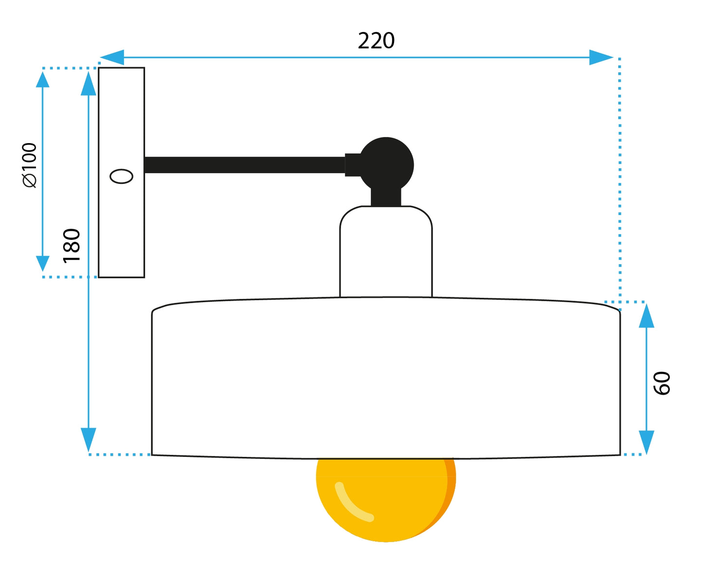 Lampa De Perete APP1332-1W Black Gold  9