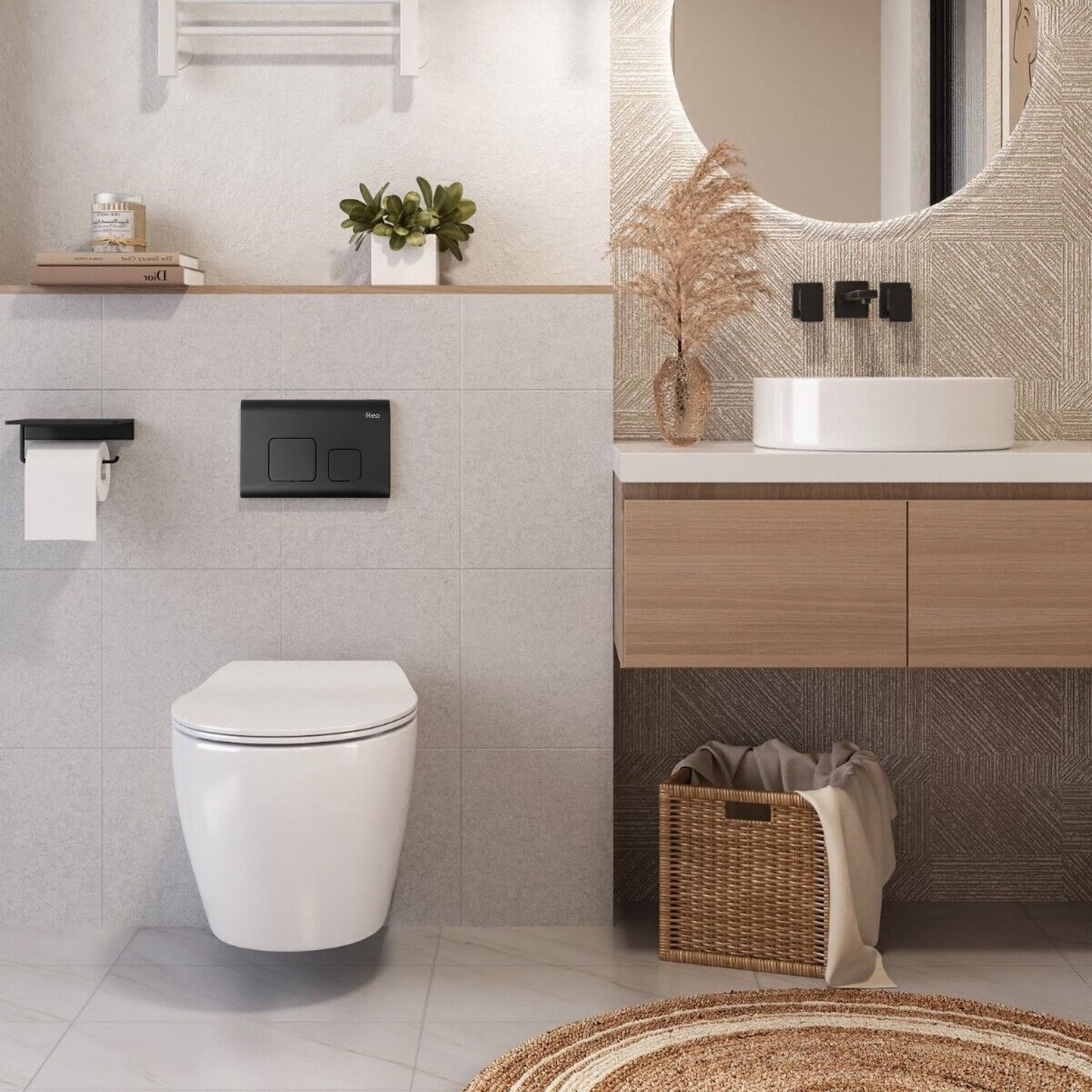 Cadru Set incastrat pentru vas WC cu buton F Black  2