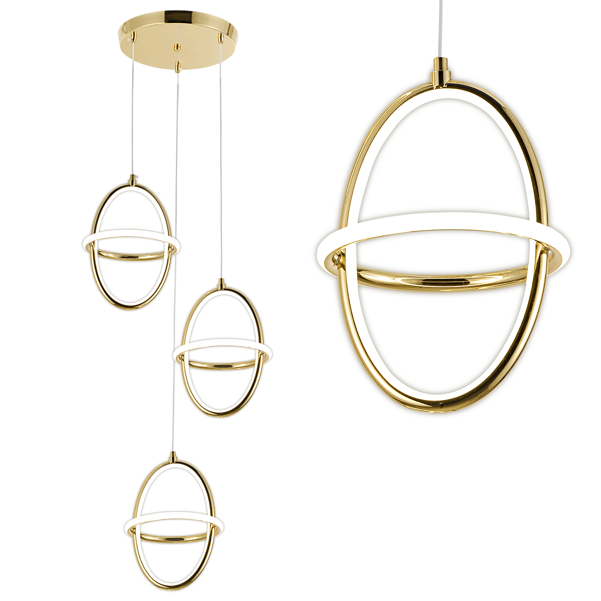 Lampă Suspendată Led G064-3cpr Gold  1