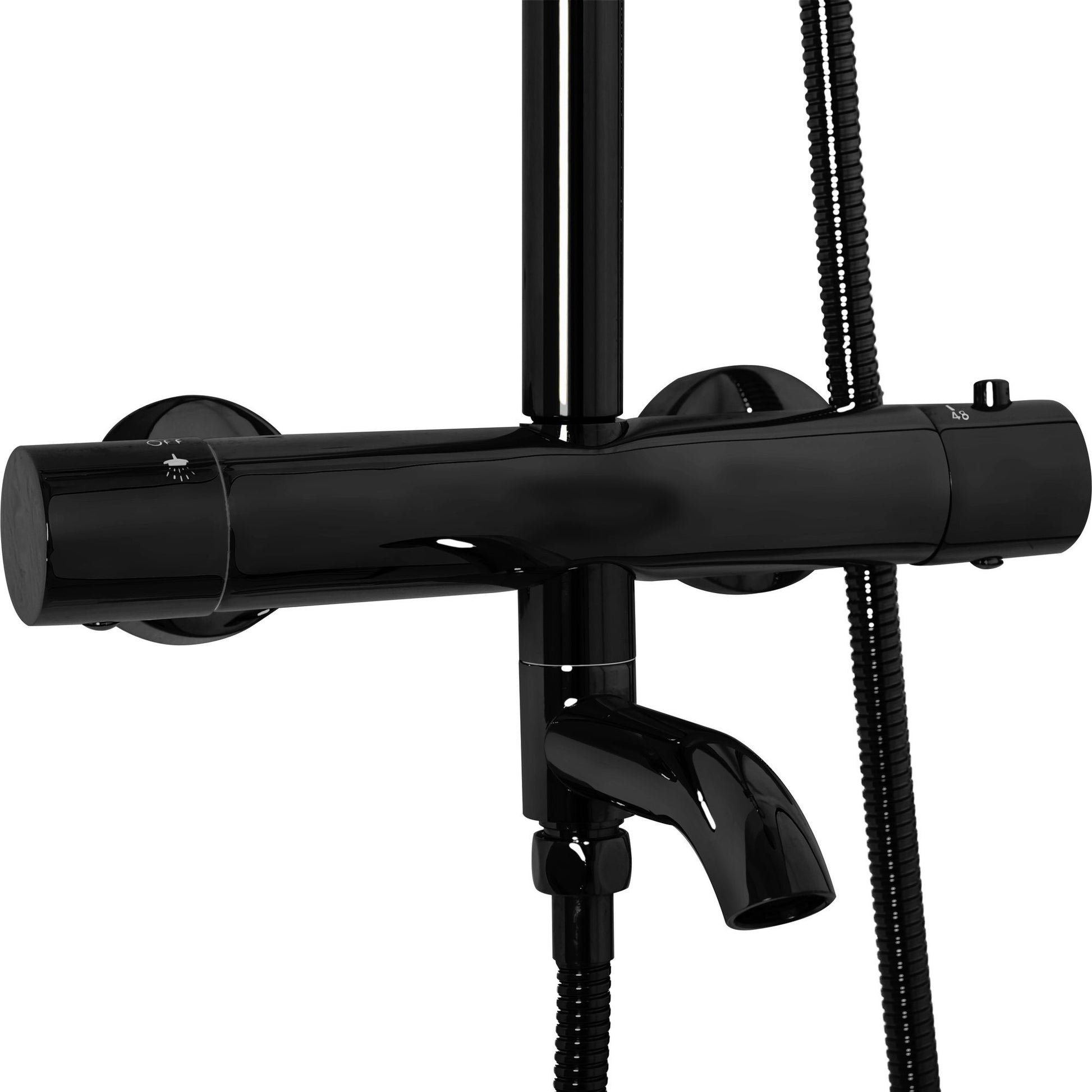 Set de dus cu termostat Lungo Black Metallic 2