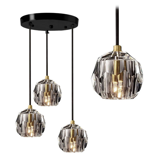Lampă de tavan din cristal neagra APP588-3CPR  1