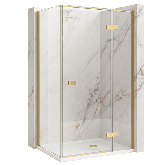Cabina de dus Rea Atlas 90x100 Brush Gold dreapta 1