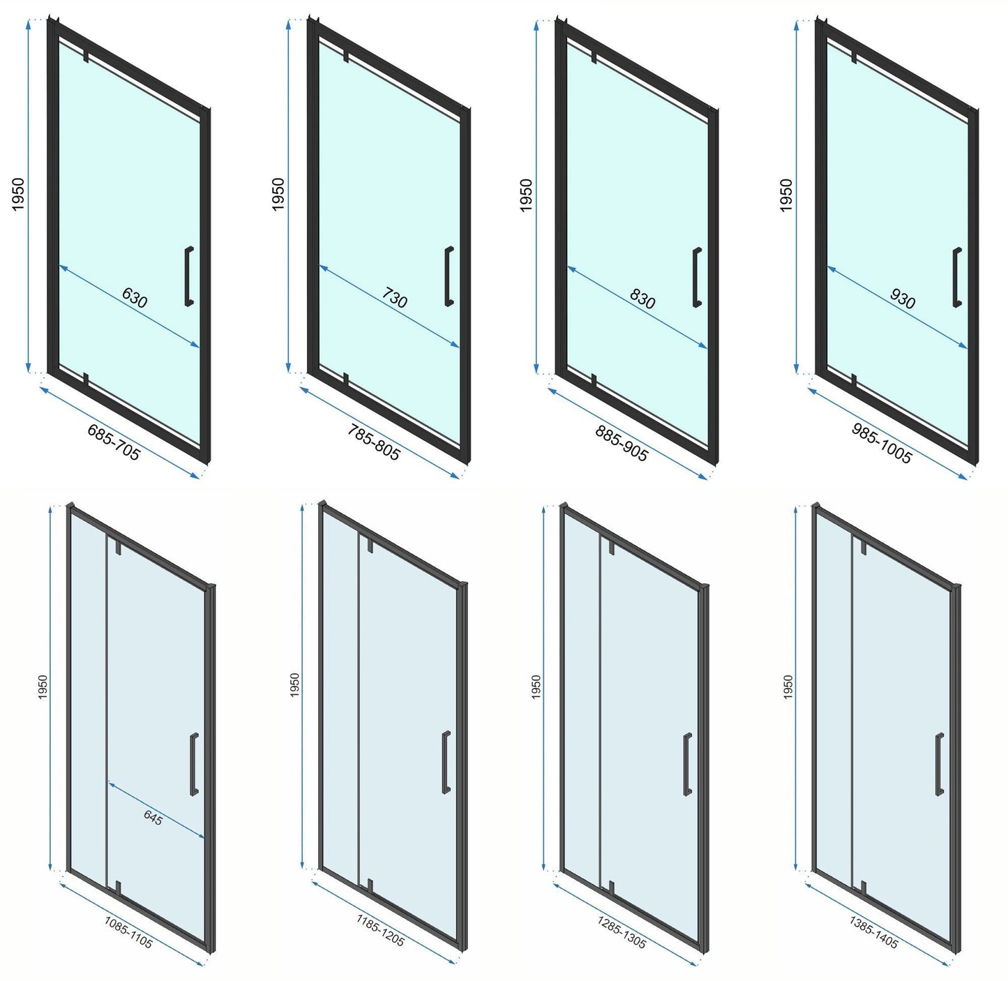 Cabina de dus De colt Rapid Swing Usa:90 x Perete:80 16