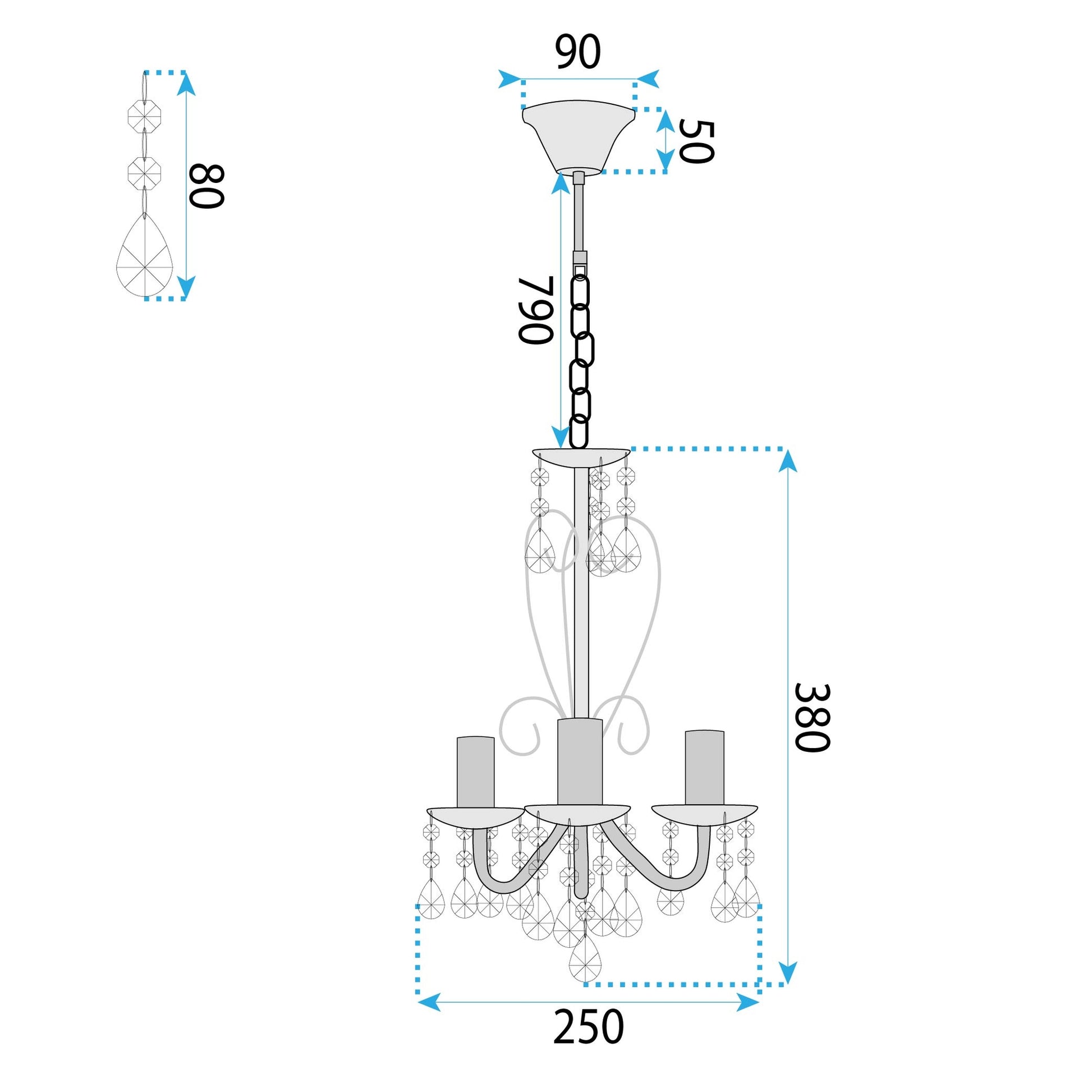 Lampă Suspendată Ebt011-3cp Chrome  5