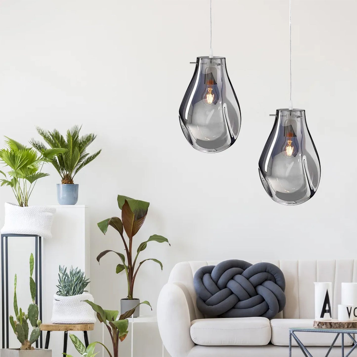 Lampa DE TAVAN SUSPENDABILA din sticla APP329-1CP Silver  2