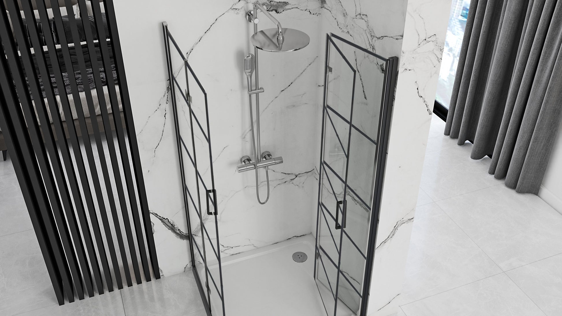 Cabina dus Rea Molier Black Double 80x110  3