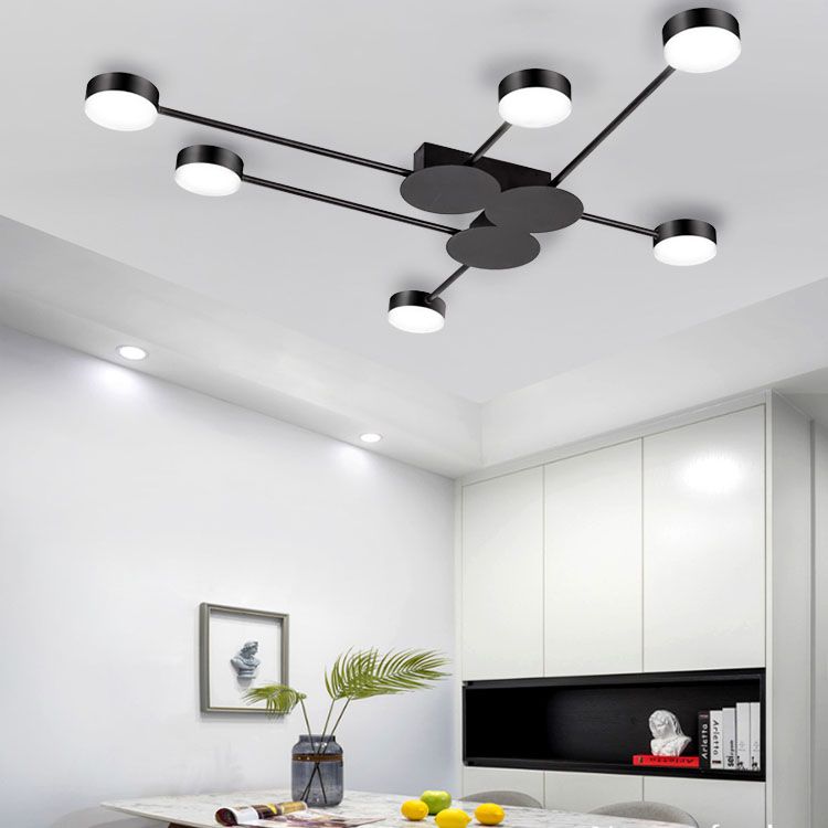LAMPĂ MODERNĂ DE PLAFON NEGRA LED 6 BRATE APP521-6C  3