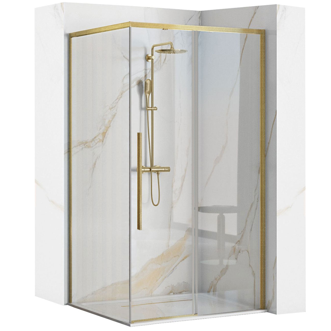 Cabina De Dus Solar Gold Brush 90x90 Cm fara cadita 1