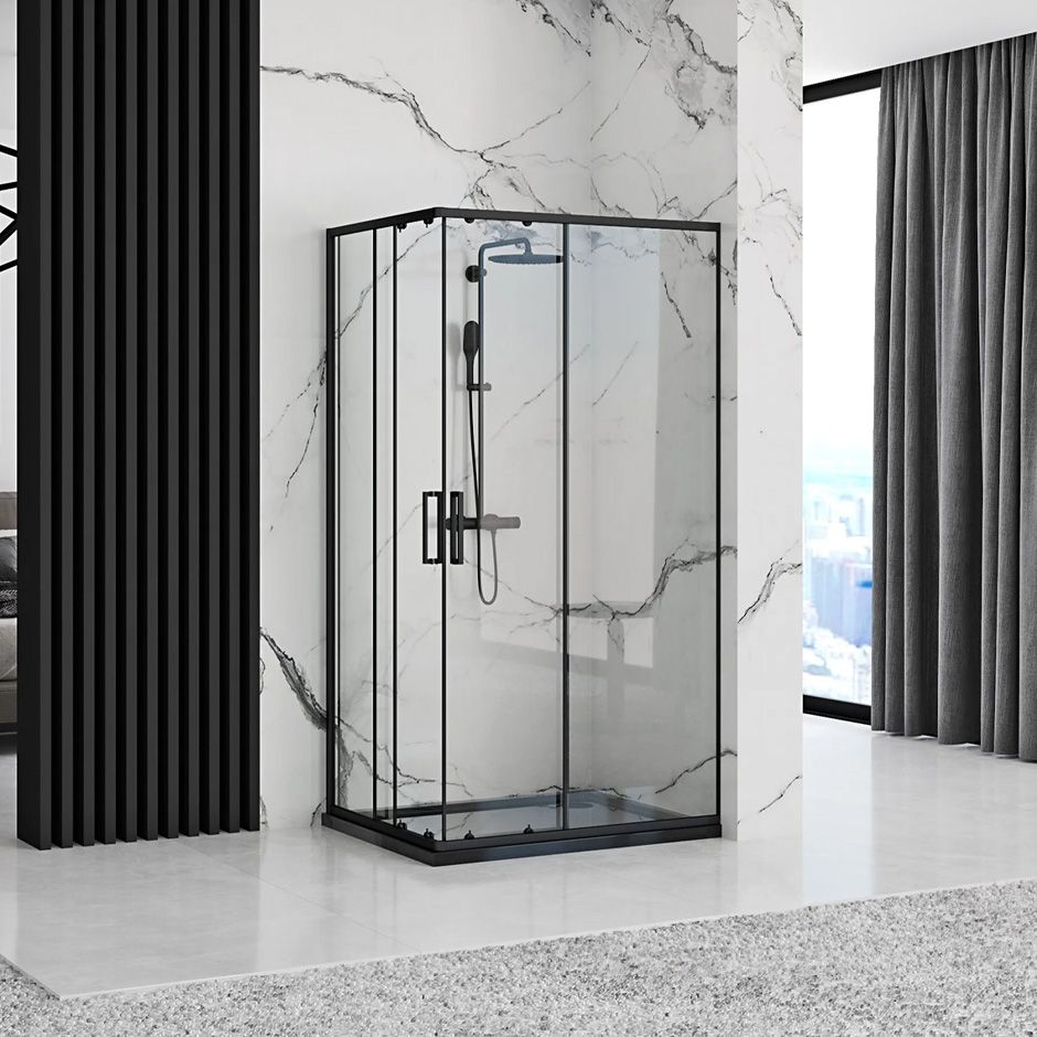 Cabina de dus Rea Punto negru 80x100 cm fara cadita 2