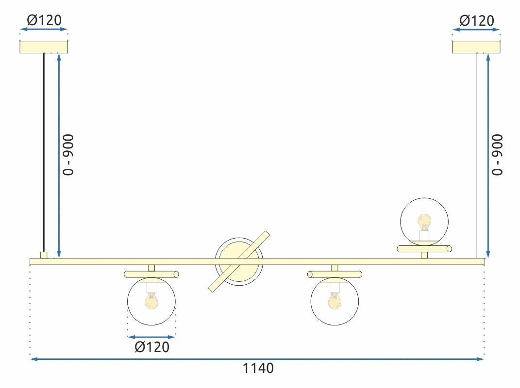 Lampă Suspendată APP1665-4CP Gold  5