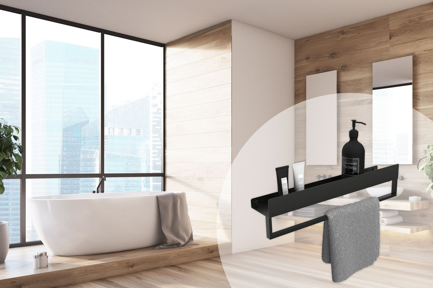 Raft pentru baie SF01 60cm black matt 8
