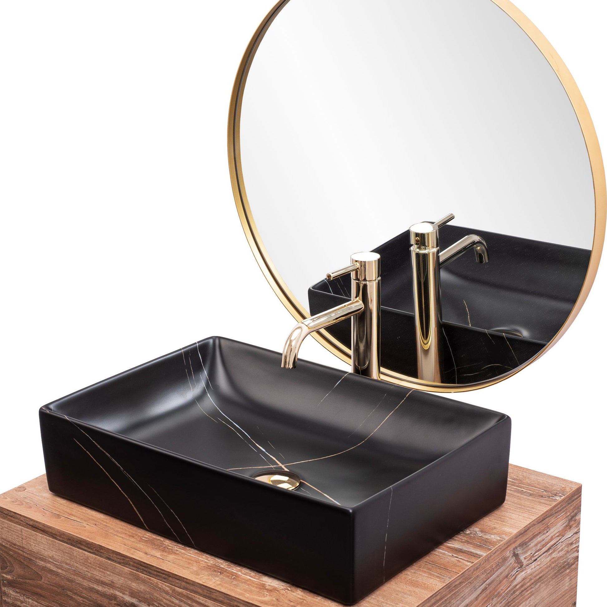Lavoar pe blat Rea Inga Black Marble Mat 3