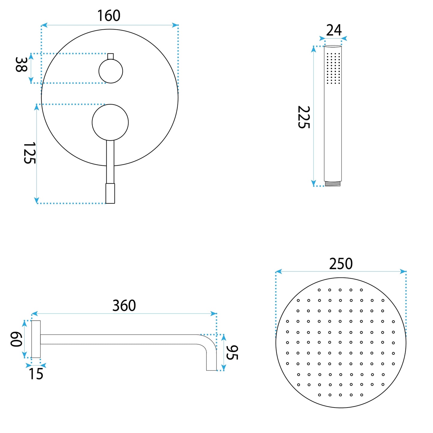 Set De Dus Incastrat Rea Lungo Diamond Chrome + Box  6