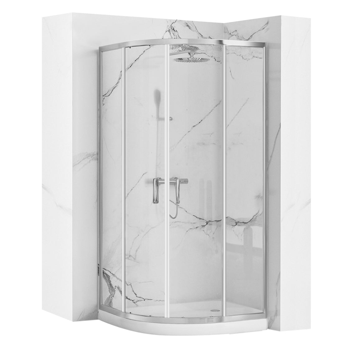 Cabina dus REA Look Chrome 80x80 Cu cădiță de duș Look albă 1