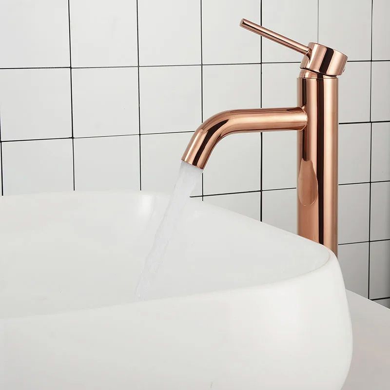 Baterie pentru lavoar Rea Lungo Rose Gold High  2