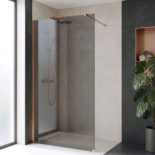 Paravan de dus Rea Flexi Grey / Brush Copper 100  1