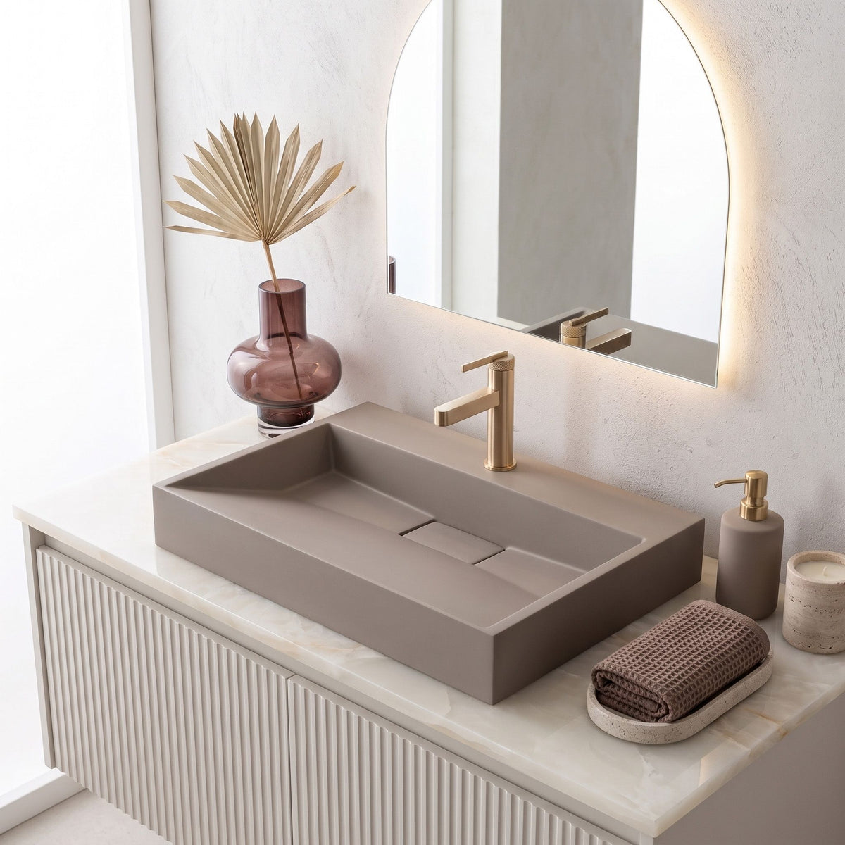 Lavoar Din Compozit Rea GOYA TAUPE 70CM 6
