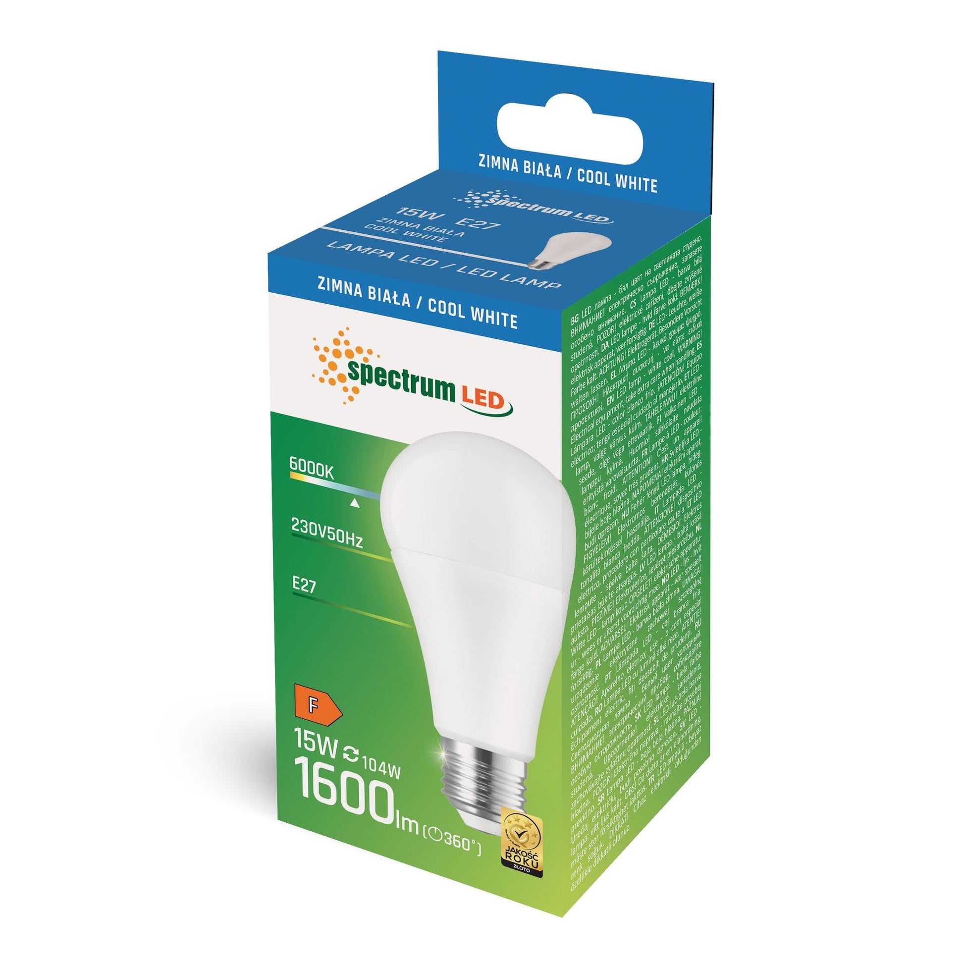 Bec cu LED cald GLS E-27 230V 15W CW WOJ+14263  2