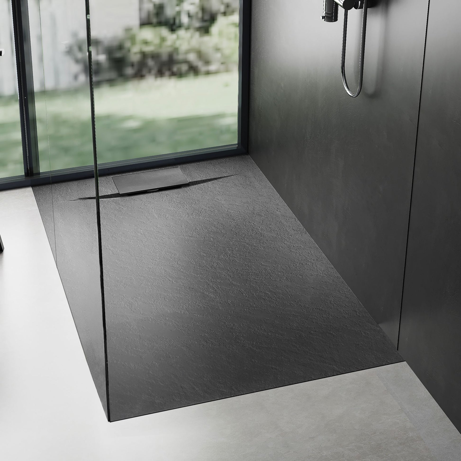 Cadita de dus Bazalt Black 80x120  2