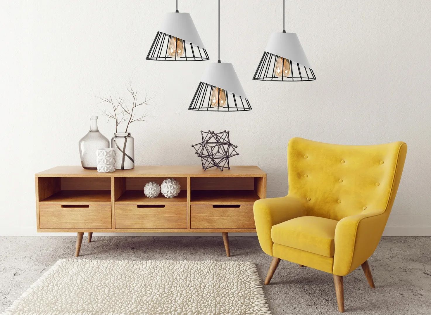 LAMPA DE TAVAN SUSPENDABILA METAL alb APP228-1CP  3